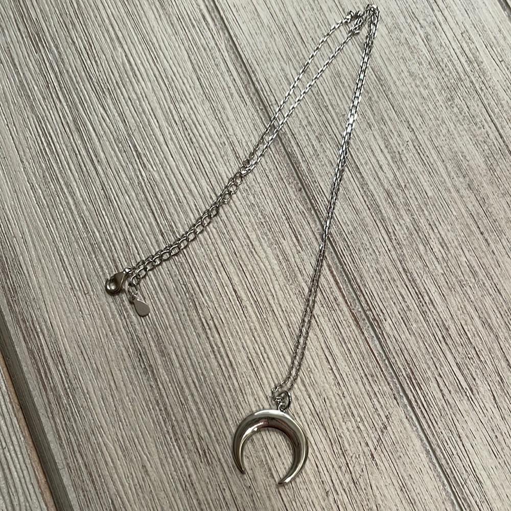 Sterling silver crescent necklace